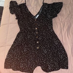 Forever 21 romper, black and white with buttons